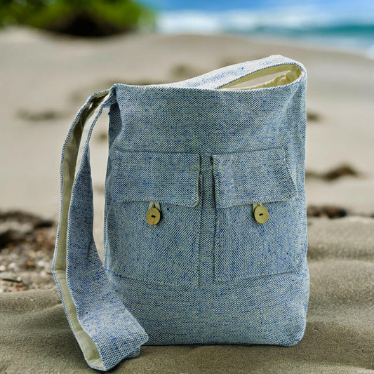 Two Pocket Cotton Shoulder Bag.