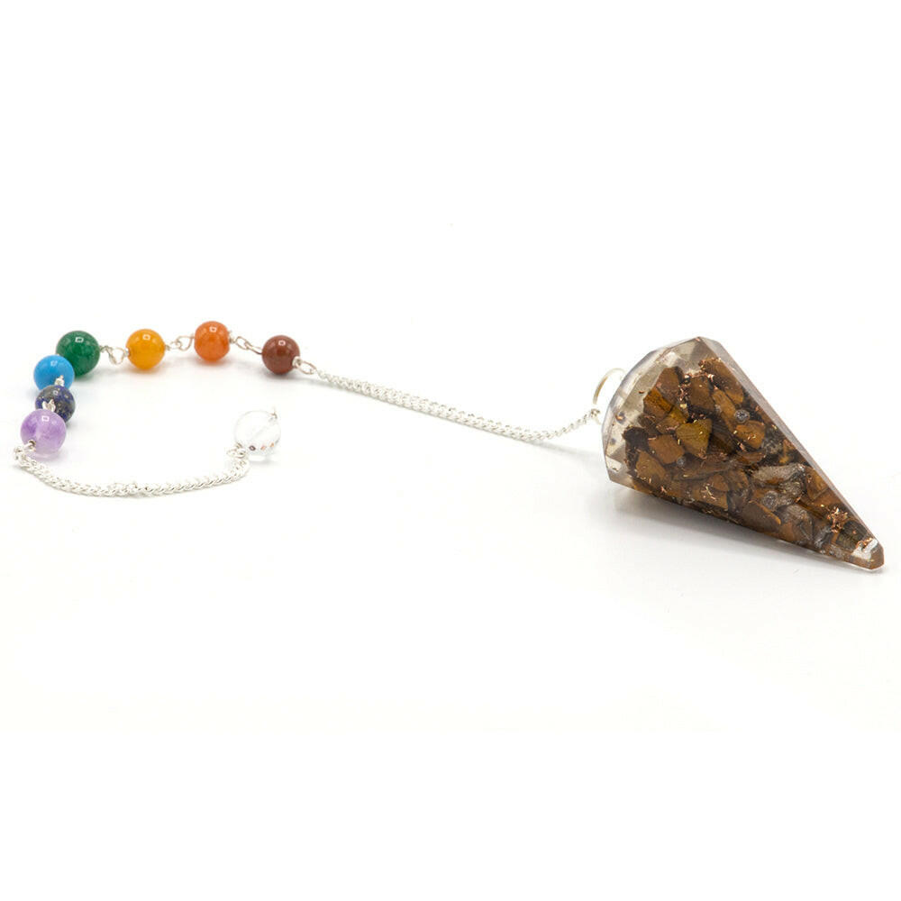 Orgonite Power Chakra Pendulum - Tiger Eye.