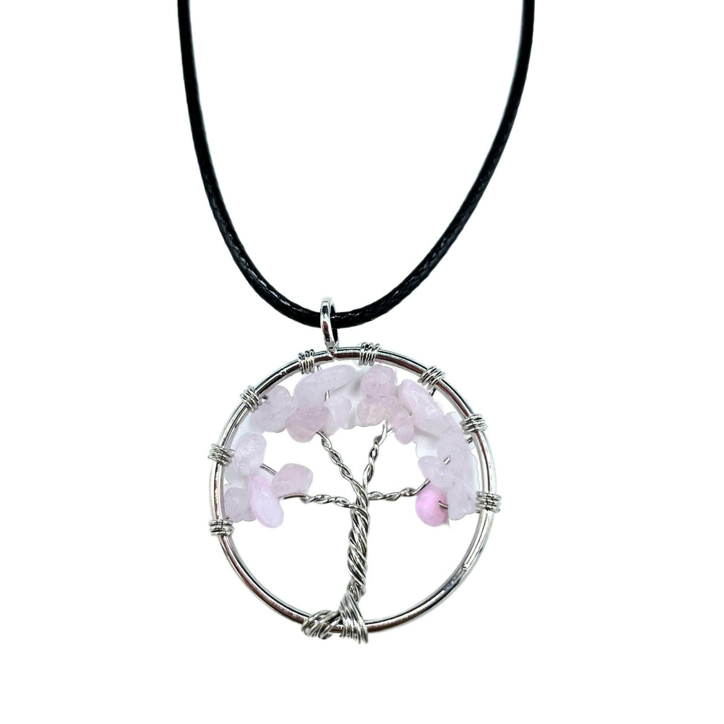 Tree of Life Pendant - Rose Quartz.