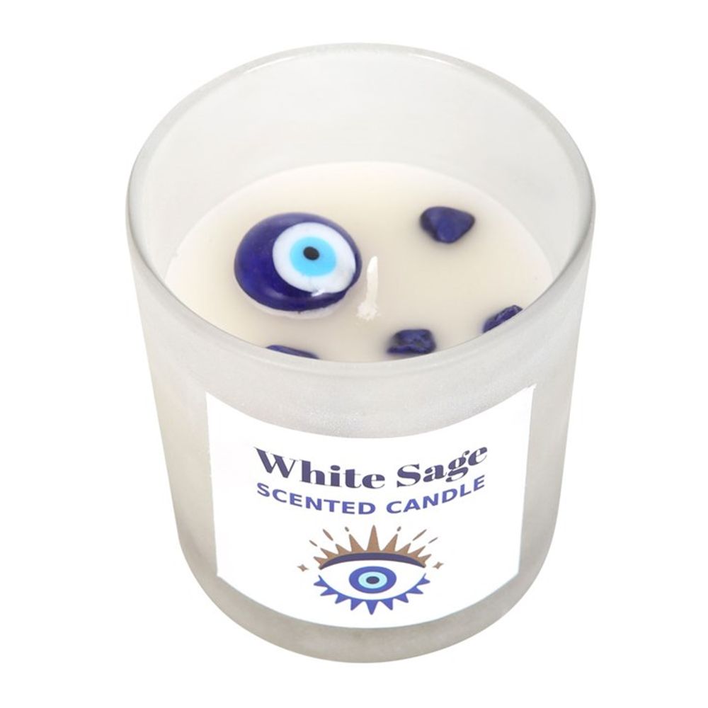 sodalite Sage Crystal Candle